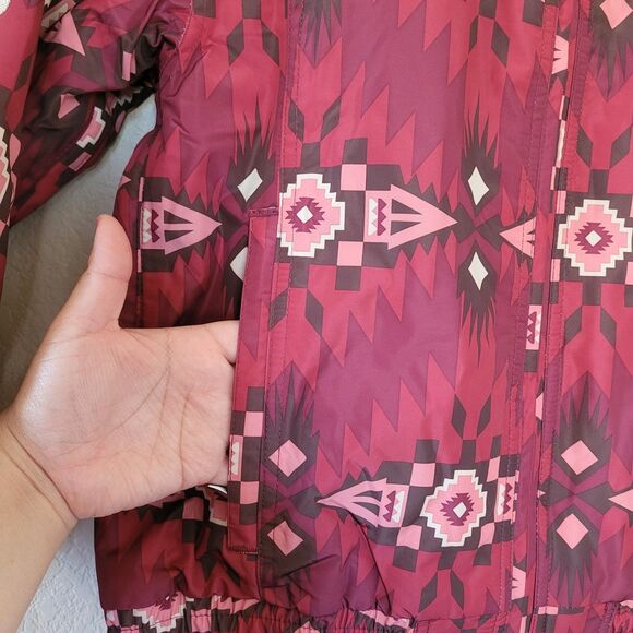 Ariat Coat Womens Small Red Western Stable Jacket Aztec Full Zip Cowgirl Alamo - Picture 6 of 10